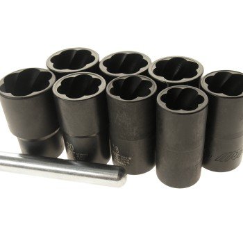 Набор головок для поврежденных болтов 9 предметов 1/2”х 17, 18, 19, 20, 21, 22, 23, 24 мм JTC-4399S