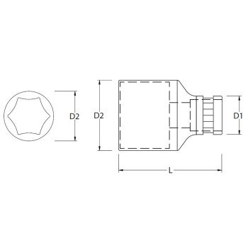 Головка торцевая 1/2" 11 мм 13302 Головка торцевая 1/2" 11 мм 13302