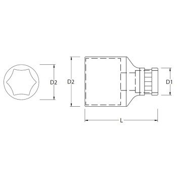 Головка торцевая 1/2" 12 граней 10 мм 13601 Головка торцевая 1/2" 12 граней 10 мм 13601